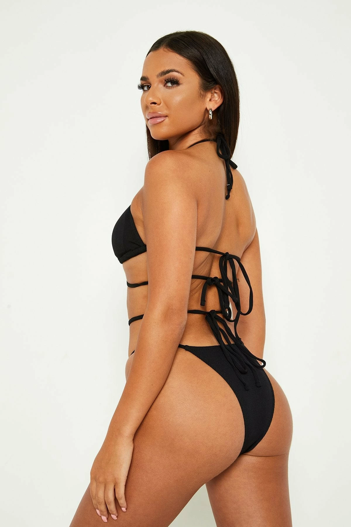 Solado Halter Neck Cross Tie Solid Bikini Swimsuit 4 Solado Halter Neck Cross Tie Solid Bikini Swimsuit - Image 4