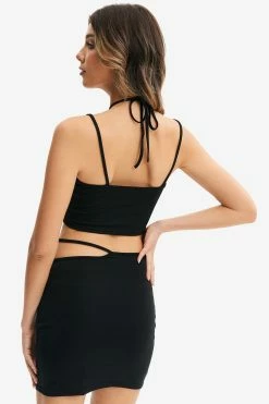 Alternative view of Solado Corss Halter Neck Backless Crop Top & Cut Out Skirt Set