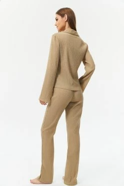 Alternative view of Solado Lapel Neck Top & Slit Hem Pants Loungewear