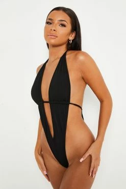 Solado Plunging Neck Open Back One-piece Swimsuit