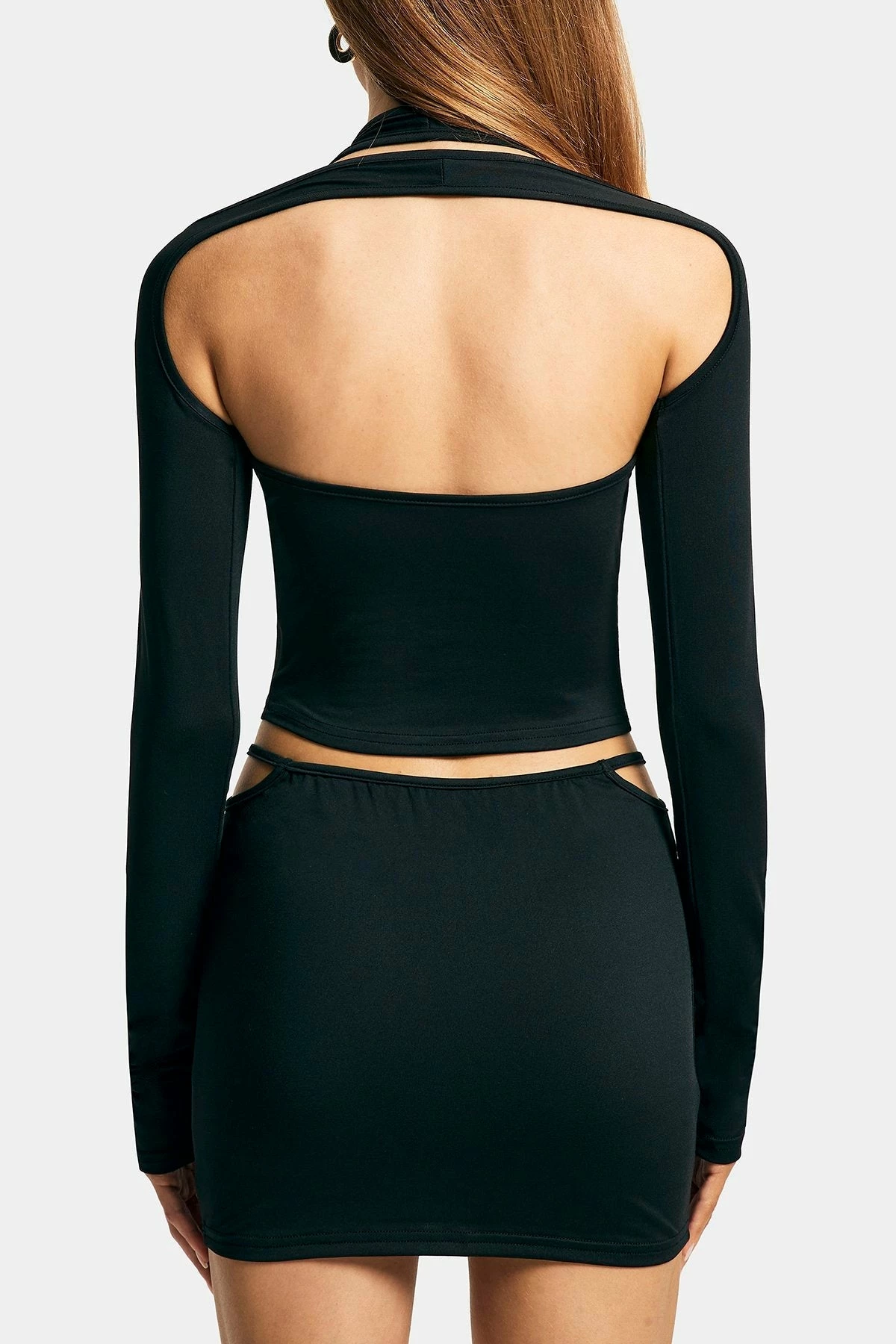 Solado Keyhole Backless Long Sleeve Top & Cut Out Mini Skirt Set 7 Solado Keyhole Backless Long Sleeve Top & Cut Out Mini Skirt Set - Image 7