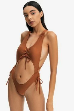 Solado Cut Out Drawstring Ruched One-piece Swimsuit