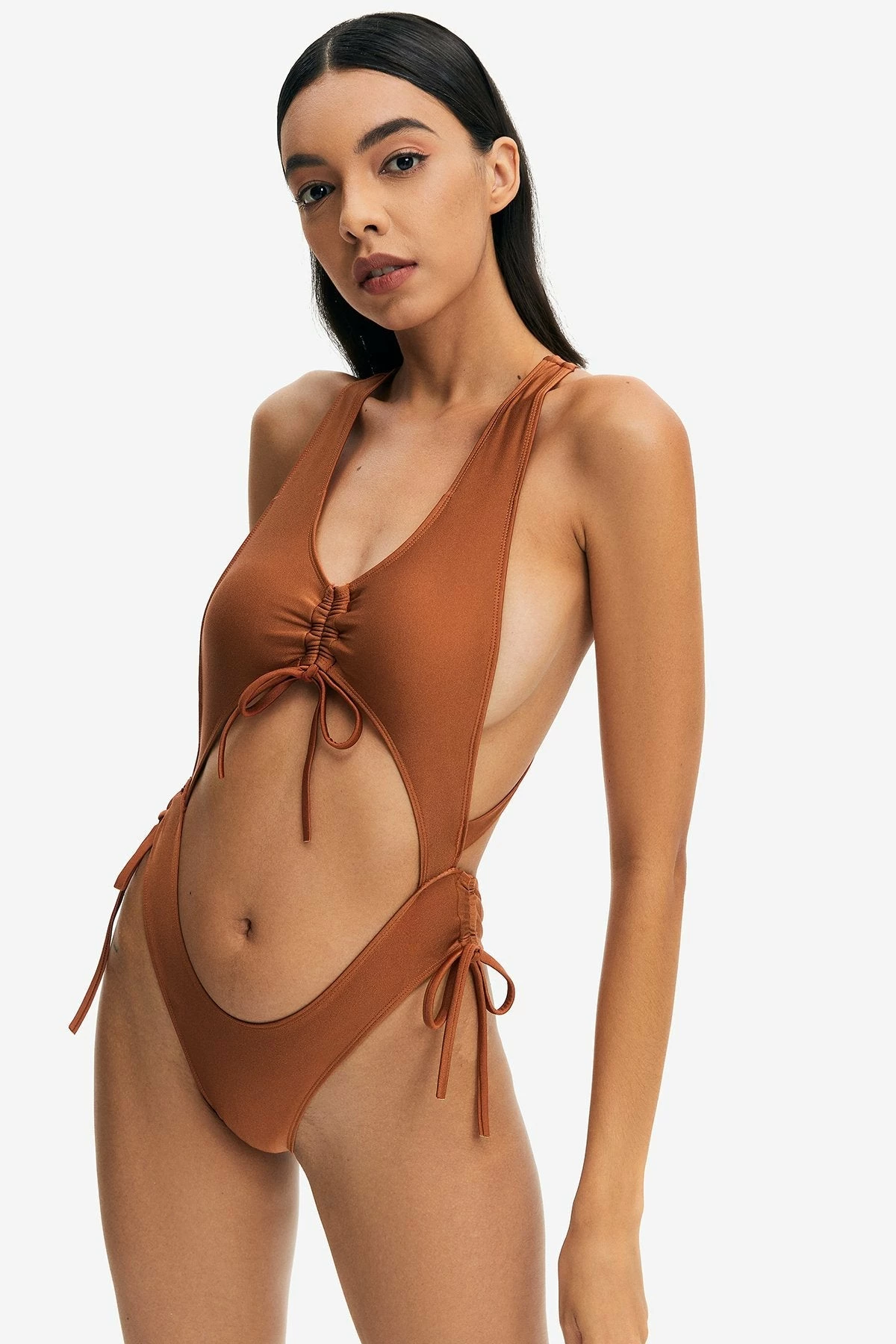 Solado Cut Out Drawstring Ruched One-piece Swimsuit 1 Solado Cut Out Drawstring Ruched One-piece Swimsuit