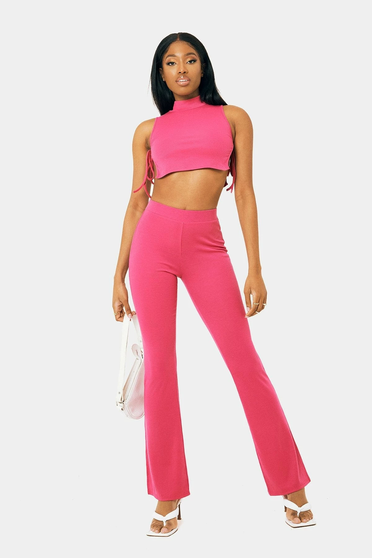 SOLADO Mock Neck Tie Side Split Hem Crop Top 5 SOLADO Mock Neck Tie Side Split Hem Crop Top - Image 5