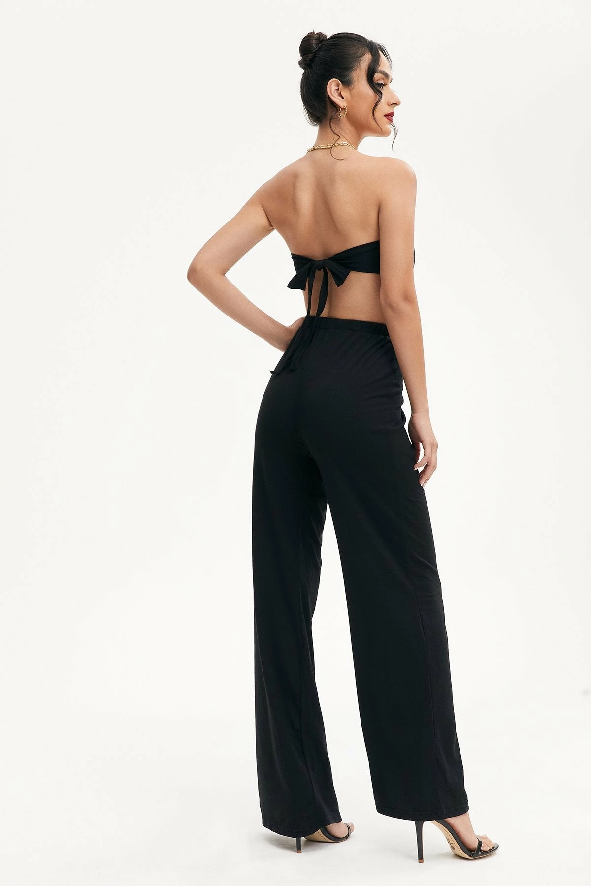 Solado Ruched Tube Crop Top & Wide Leg Pants Set 2 Solado Ruched Tube Crop Top & Wide Leg Pants Set - Image 2