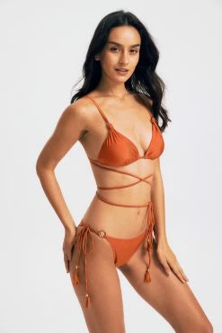 Alternative view of Solado Cross Tie Tassel Charm Backless Bikini Swimsuit