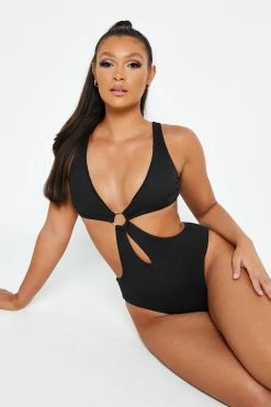 Solado Plunging Neck Cut Out O-Ring Front One-piece Swimsuit