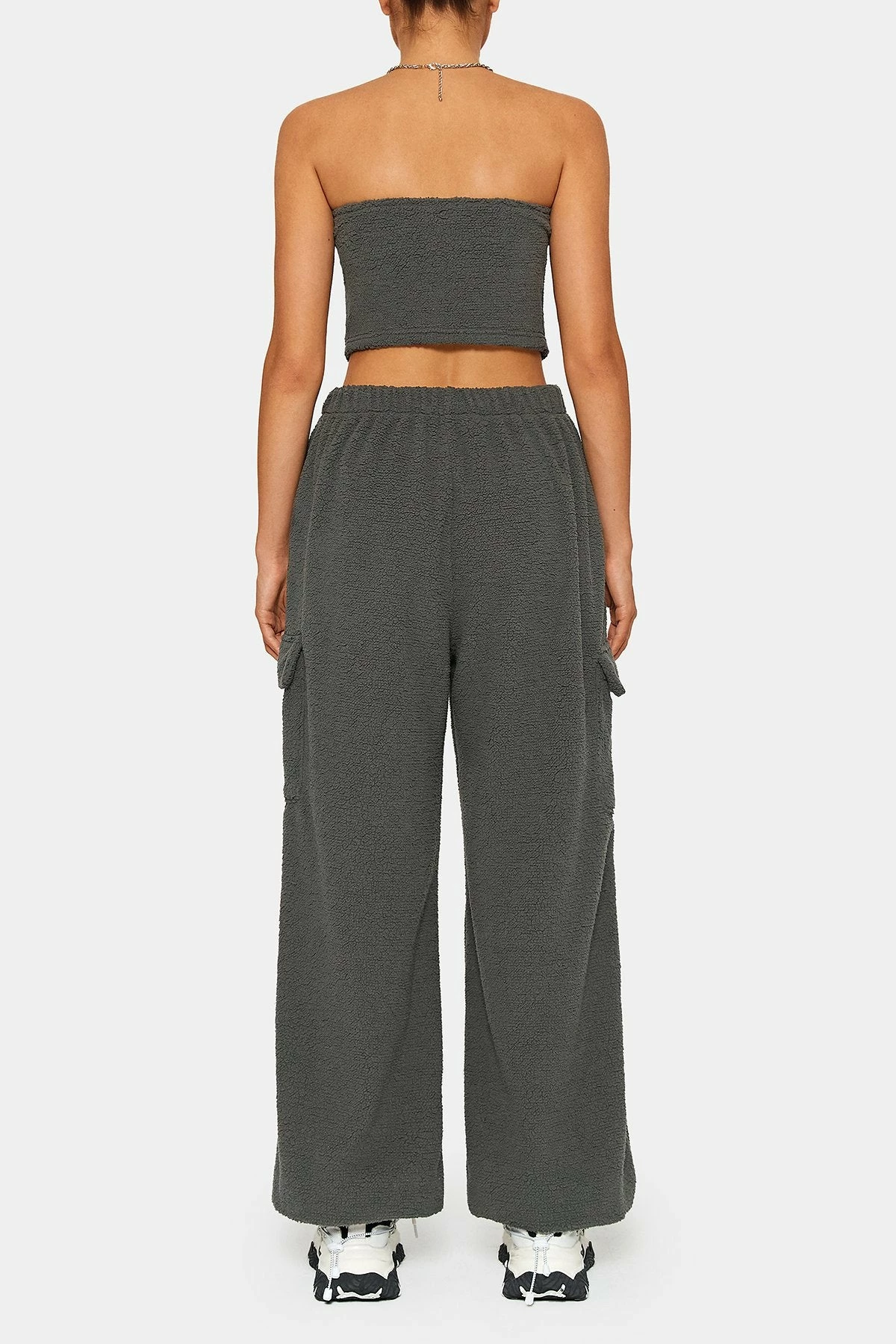 SOLADO Teddy Tube Crop Top & Pocket Patched Cargo Pants Set 7 SOLADO Teddy Tube Crop Top & Pocket Patched Cargo Pants Set - Image 7