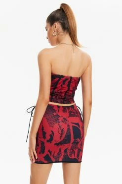 Alternative view of Solado Boning Tube Crop Top & Drawstring Ruched Skirt Set