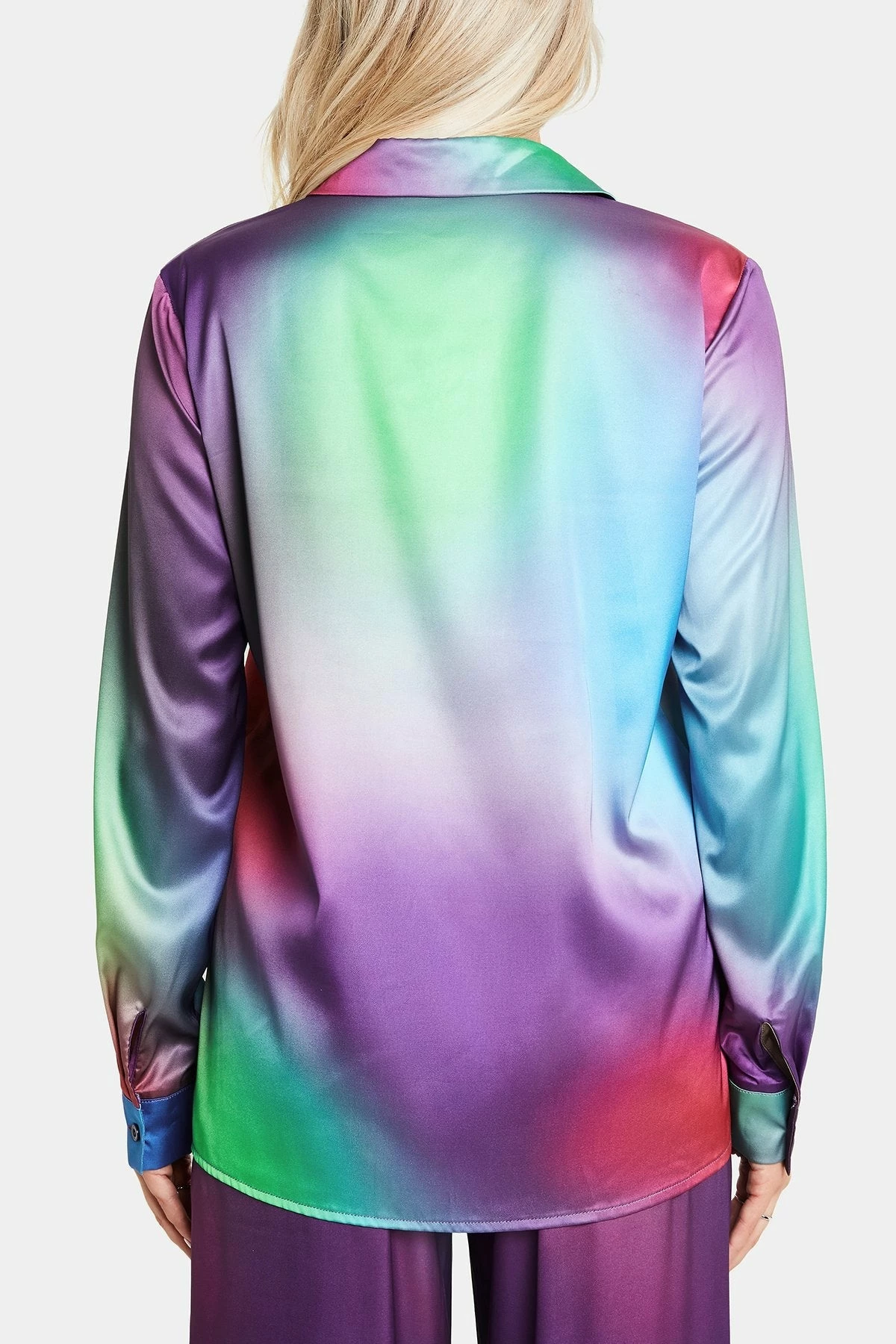 SOLADO Satin Gradient Lapel Neck Long Sleeve Blouse 7 SOLADO Satin Gradient Lapel Neck Long Sleeve Blouse - Image 7