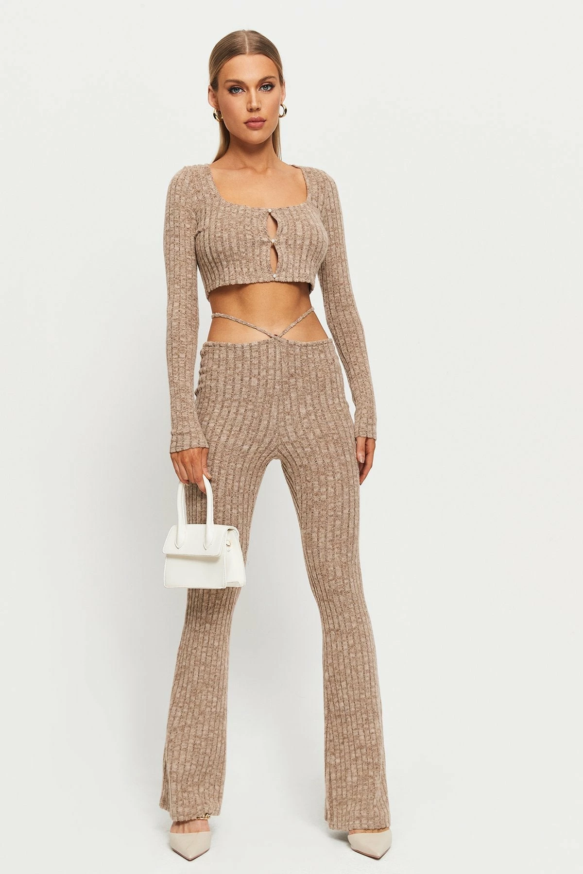SOLADO Square Neck Cut Out Stripe Knitted Crop Top 5 SOLADO Square Neck Cut Out Stripe Knitted Crop Top - Image 5
