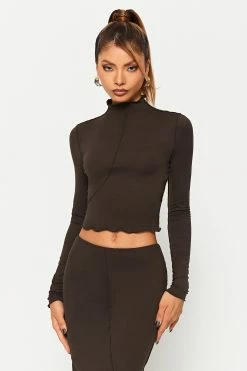 SOLADO Mock Neck Seam Detail Lettuce Trim Long Sleeve Top -Solado Shop jpeg a0fdac16 1ccd 4674 9a27 89ffab9849e5 1800x1800