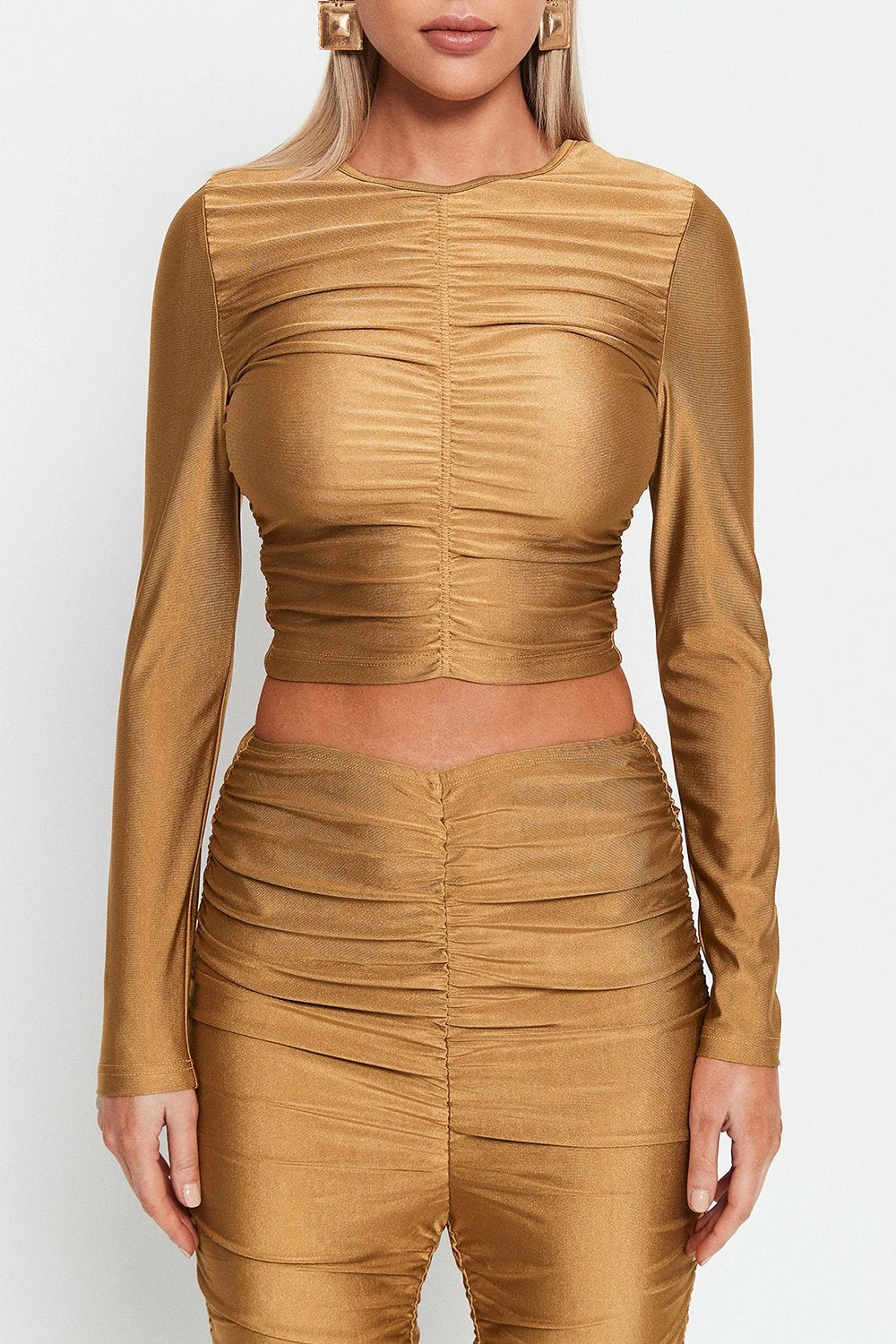 SOLADO Ruched Cinched Waist Long Sleeve Top 6 SOLADO Ruched Cinched Waist Long Sleeve Top - Image 6