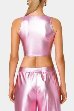 SOLADO Vinyl Sleeveless Cinched Waist Sheen Crop Top -Solado Shop jpeg a2ddc8d2 cc77 4b91 b17c e260f906a680 1800x1800