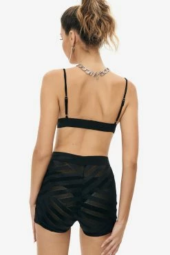 Alternative view of Solado Plunging Neck Backless Crop Top & Mesh Splicing Pants Set