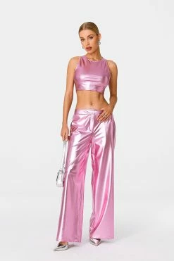 SOLADO Vinyl Sleeveless Cinched Waist Sheen Crop Top -Solado Shop jpeg a3cafa7d a698 4a3b 9581 8d6880d63977 1800x1800