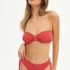 Solado Textured Tie Detali Tube Bikini Swimsuit