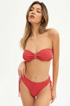 Solado Textured Tie Detali Tube Bikini Swimsuit