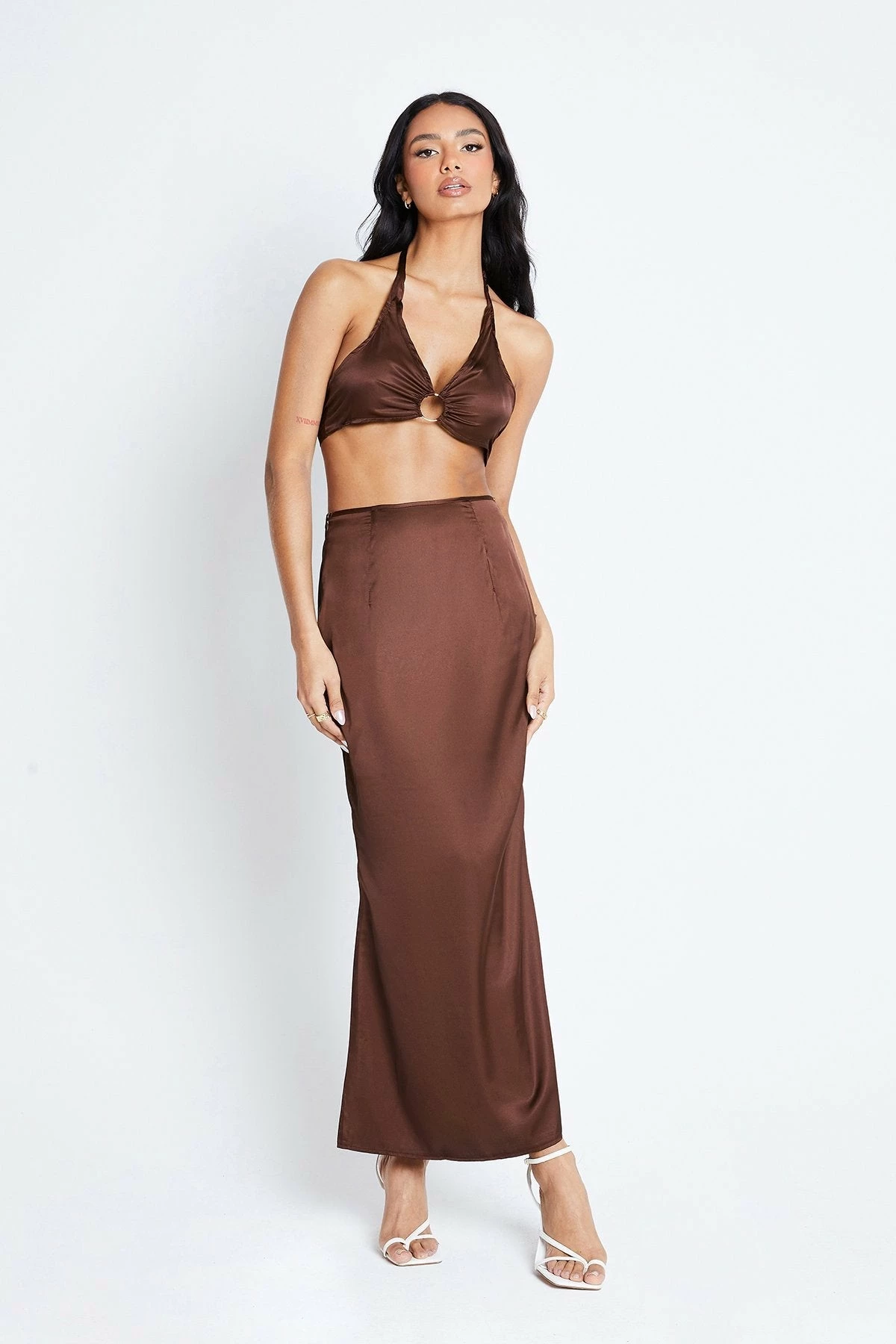 Solado Halter Neck Tie Back Crop Top & Mermaid Skirt Set 2 Solado Halter Neck Tie Back Crop Top & Mermaid Skirt Set - Image 2