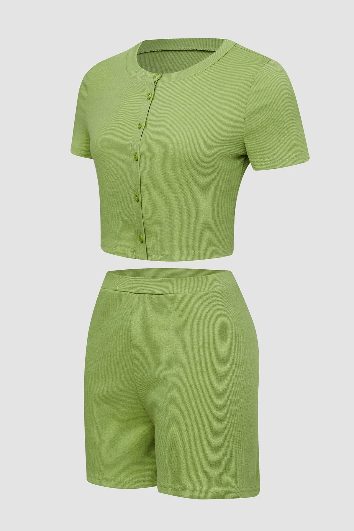 Solado Elastic Waist Button Up Solid Sets 2 Solado Elastic Waist Button Up Solid Sets - Image 2
