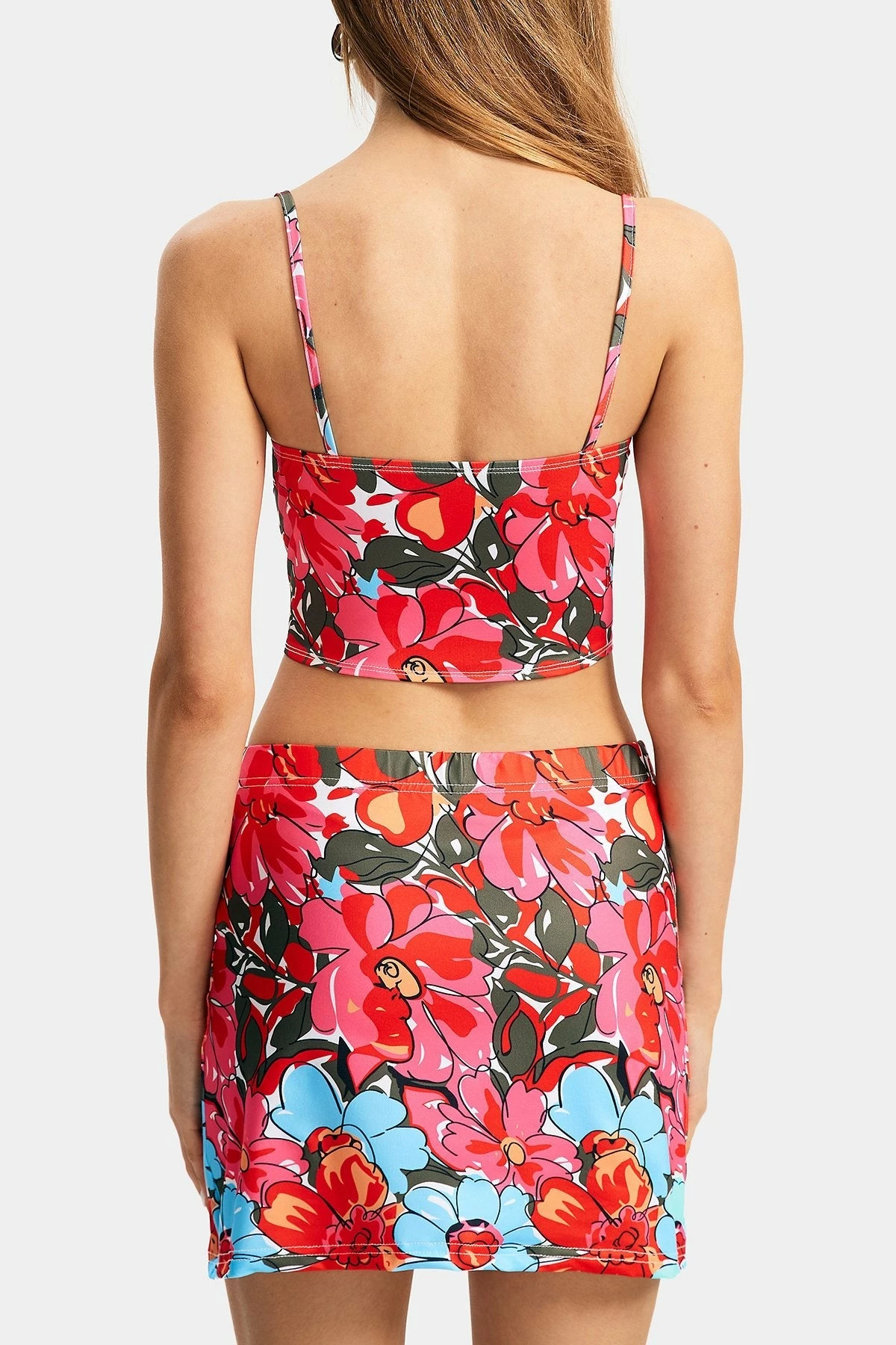 Solado Floral Print Crop Top & Split Thigh Skirt Set 7 Solado Floral Print Crop Top & Split Thigh Skirt Set - Image 7