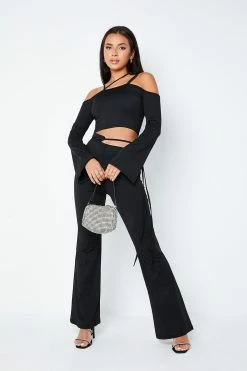 Alternative view of Solado Asymmetrical Neck Crop Top & Tie Detail Pants Set