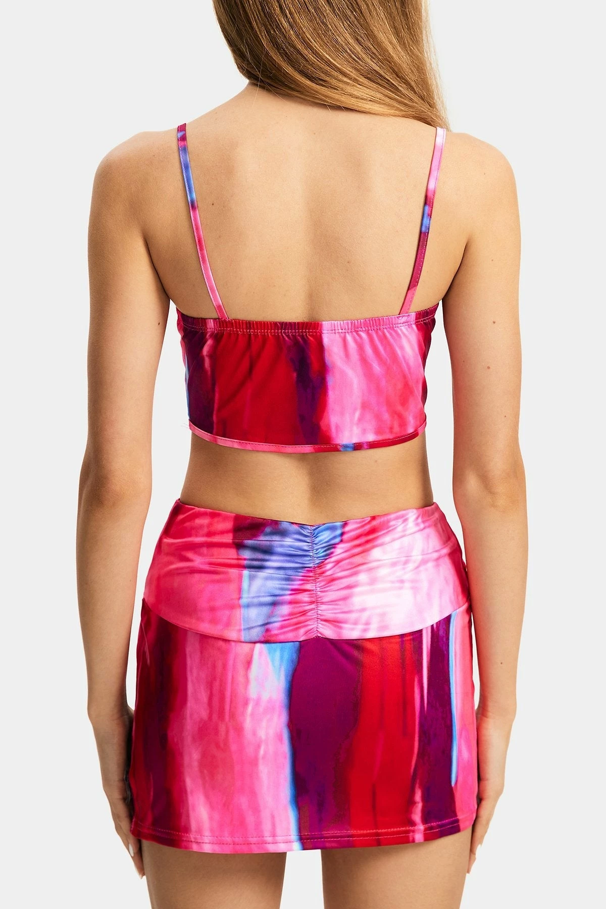 Solado Abstract Print Cami Crop Top & Split Hem Skirt Set 7 Solado Abstract Print Cami Crop Top & Split Hem Skirt Set - Image 7
