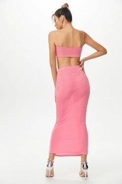 Alternative view of Solado Solid Cami Crop Top & Ruched Skirt Set
