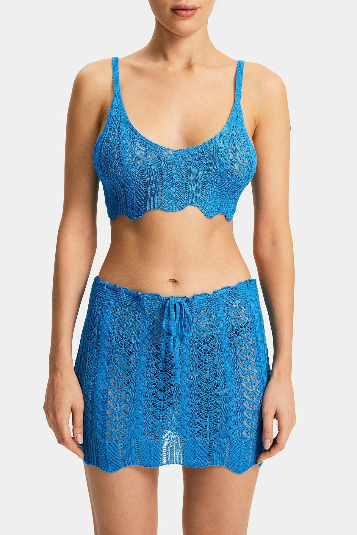 Solado Crochet Cut Out Camisole & Tie Wavy Trim Skirt Set 6 Solado Crochet Cut Out Camisole & Tie Wavy Trim Skirt Set - Image 6