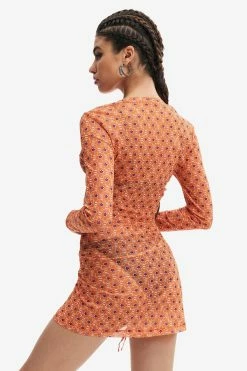 Alternative view of Solado Floral Print Mesh Crop Top & Tie Detail Skirt Set
