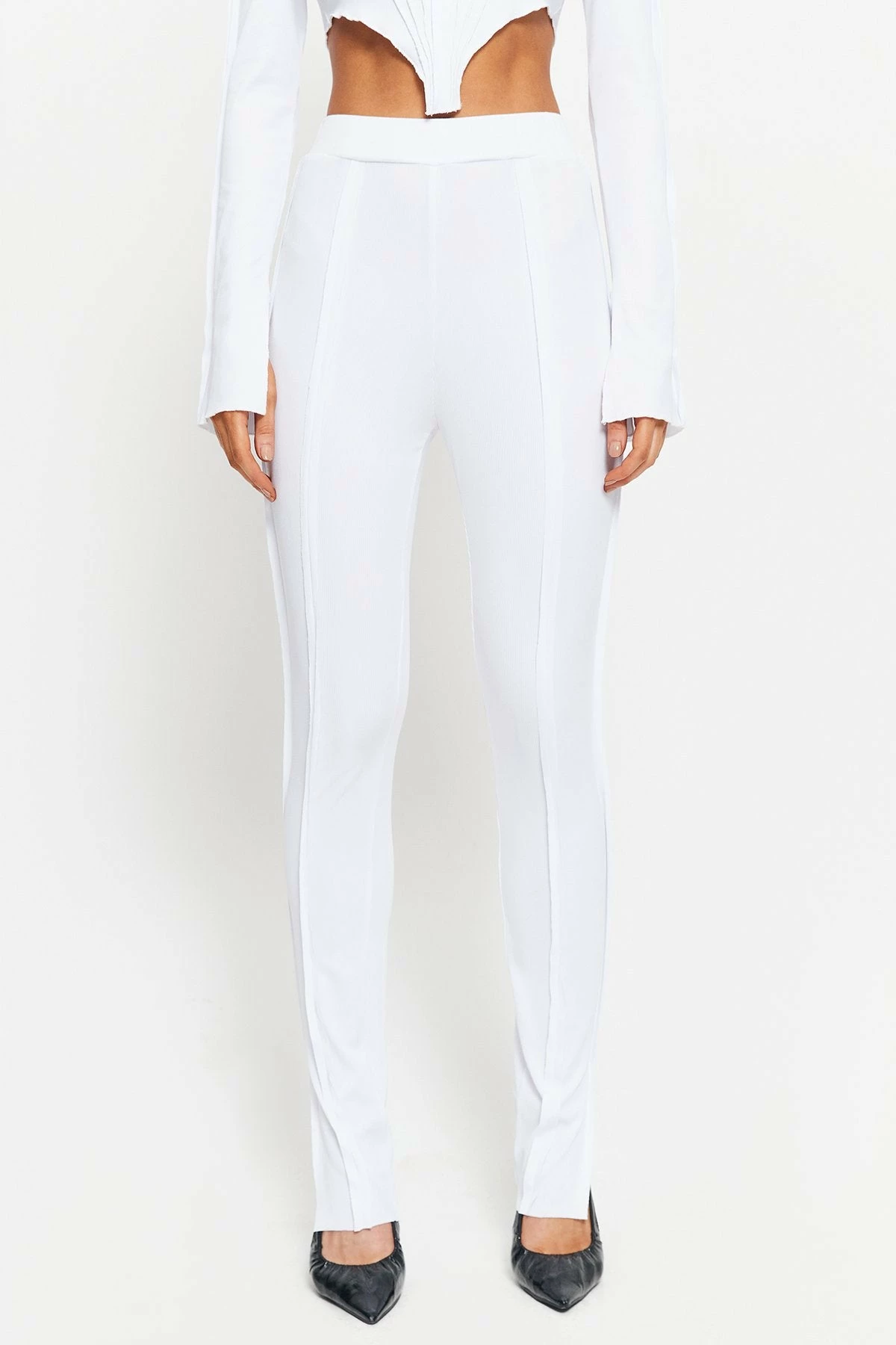 SOLADO High Waist Seam Detail Split Hem Skinny Pants 6 SOLADO High Waist Seam Detail Split Hem Skinny Pants - Image 6