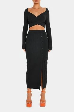 SOLADO Cross Hem Ribbed Long Sleeve Top & Split Hem Skirt Set -Solado Shop jpeg c1296c86 d13a 44c7 9912 e6bd0863fa7f 1800x1800