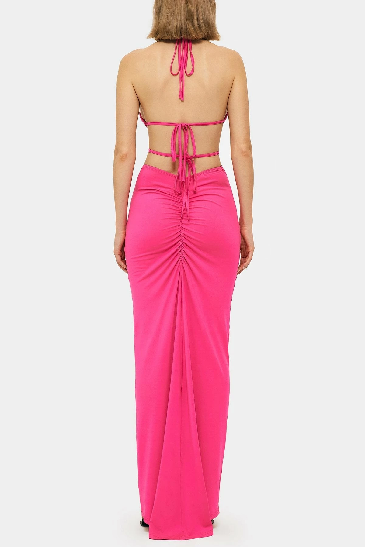 Solado Tie Backless Cami Crop Top & Ruched Cut Out Maxi Skirt Set 7 Solado Tie Backless Cami Crop Top & Ruched Cut Out Maxi Skirt Set - Image 7