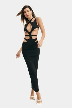 Alternative view of Solado Cut Out Backless Bodysuit & Low Waist Maxi Skirt Set