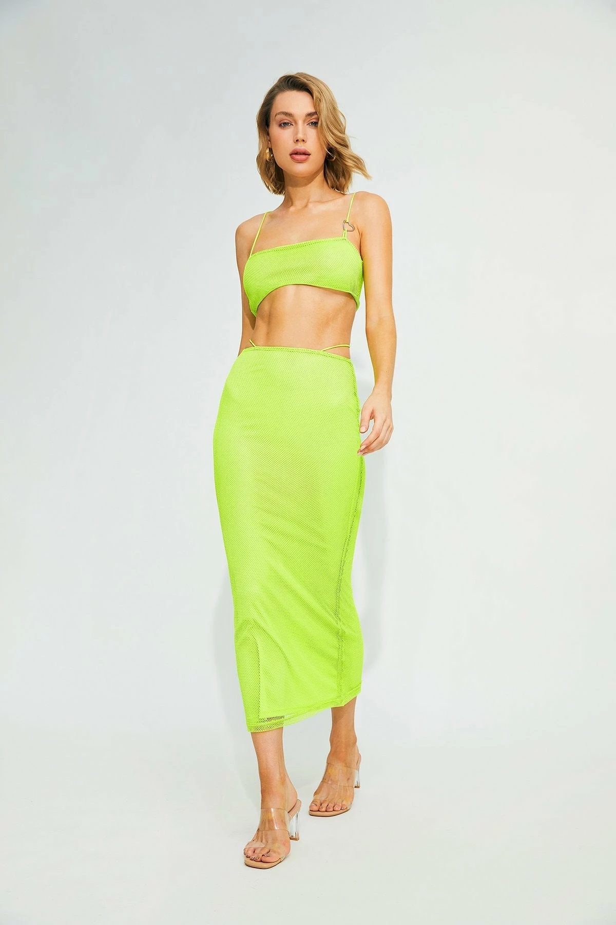 Solado Solid Backless Crop Top & Mesh Splicing Skirt Set 8 Solado Solid Backless Crop Top & Mesh Splicing Skirt Set - Image 8