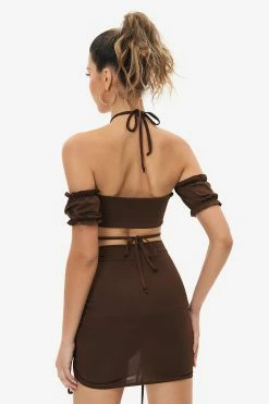 Alternative view of Solado Off Shoulder Crop Top & Drawstring Ruched Skirt Set