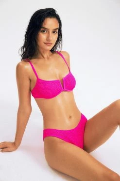 Solado Notched Neck Texture Bikini Swimsuit