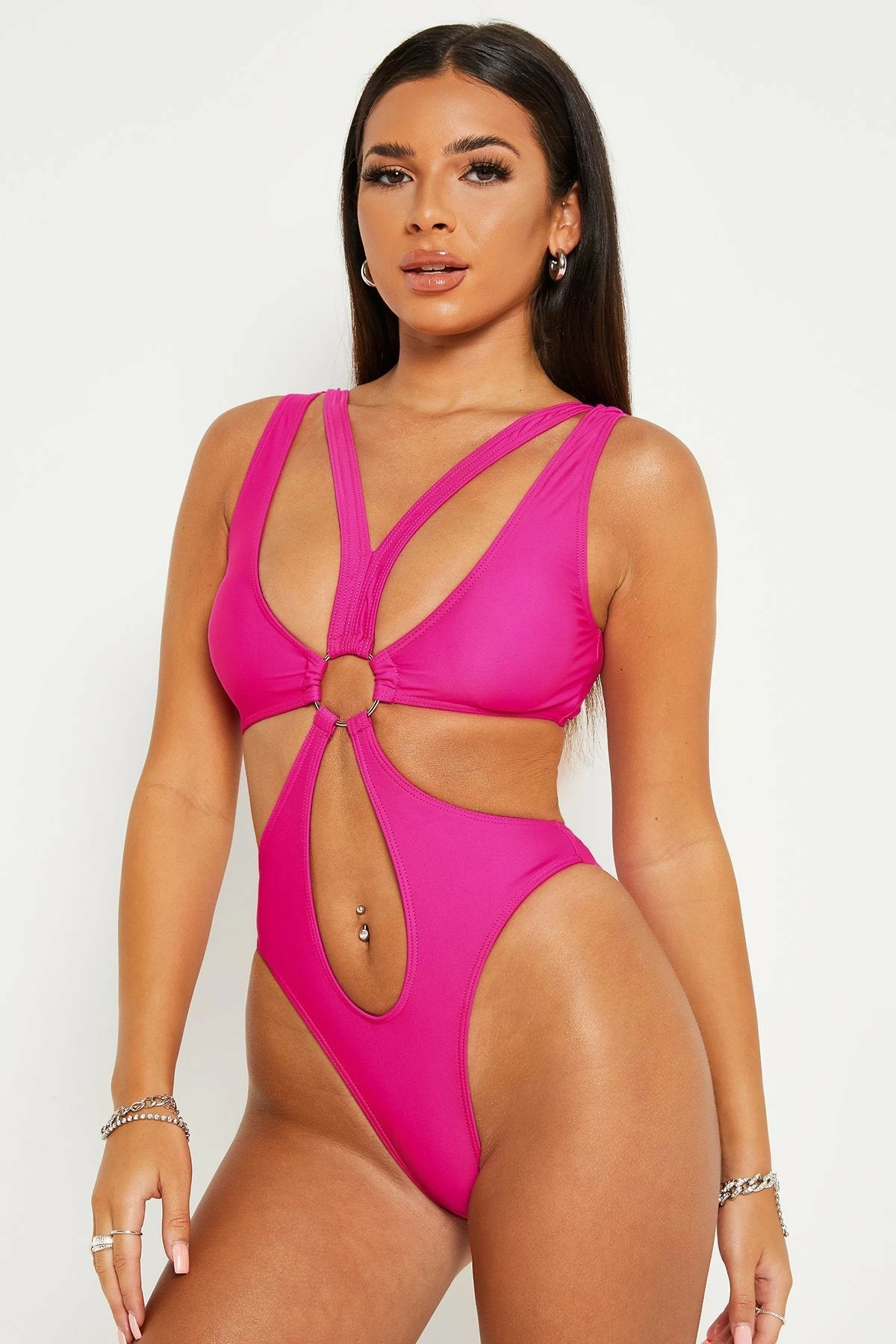Solado Cut Out O-Ring Decor Solid One-piece Swimsuit 2 Solado Cut Out O-Ring Decor Solid One-piece Swimsuit - Image 2