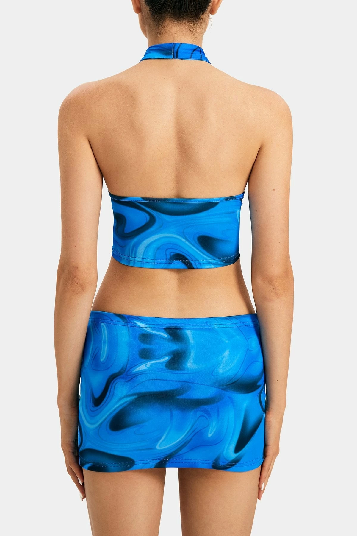 Solado Abstract Print Crop Top & Low Waist Skirt Set 7 Solado Abstract Print Crop Top & Low Waist Skirt Set - Image 7