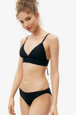 Solado Lace Up Backless Push Up Solid Bikini Swimsuit