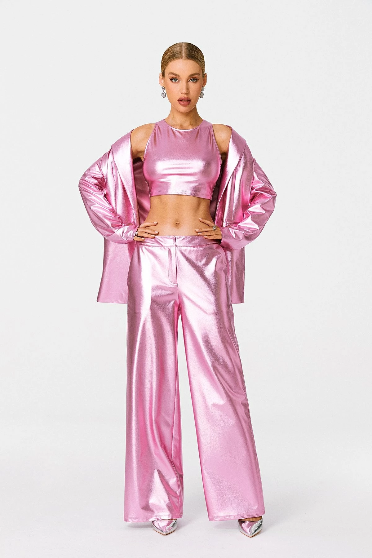 SOLADO Vinyl Low Waist Sheen Wide Leg Pants 3 SOLADO Vinyl Low Waist Sheen Wide Leg Pants - Image 3