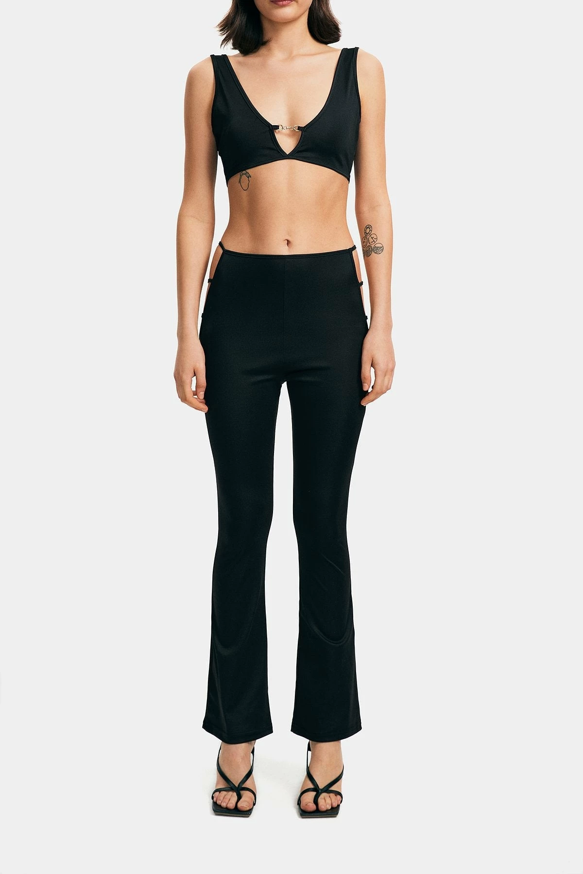 Solado Plunging Neck Tank Top & Cut Out Flared Pants Set 6 Solado Plunging Neck Tank Top & Cut Out Flared Pants Set - Image 6