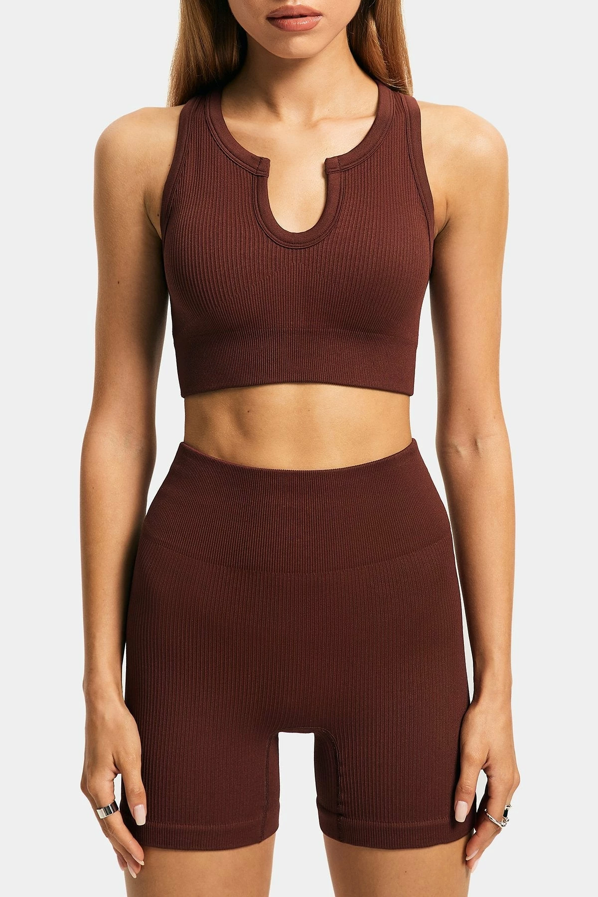 Solado Notched Neck Ribbed Tank Top & From-Fitting Shorts Set 6 Solado Notched Neck Ribbed Tank Top & From-Fitting Shorts Set - Image 6
