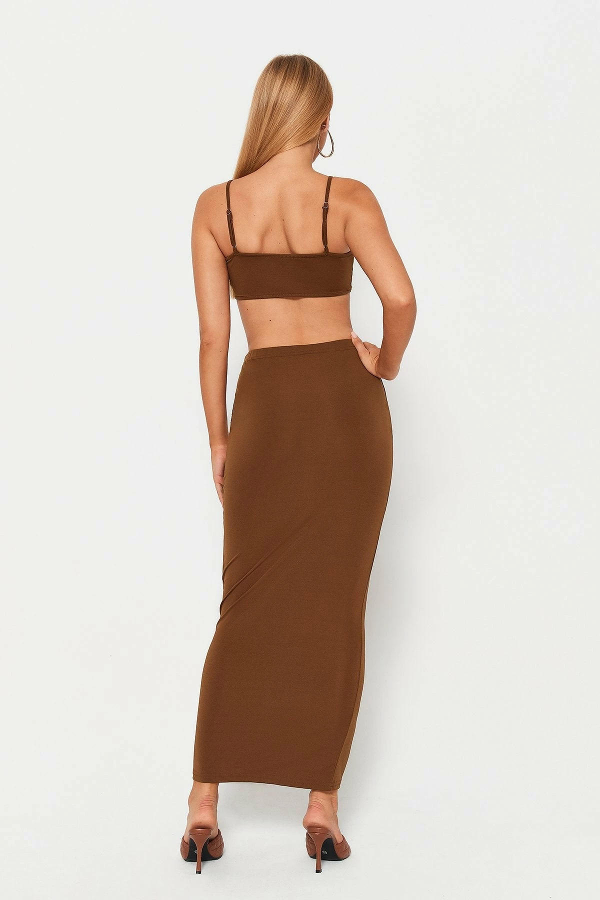 Solado Buckled Detail Crop Top & Solid Maxi Skirt Set 4 Solado Buckled Detail Crop Top & Solid Maxi Skirt Set - Image 4