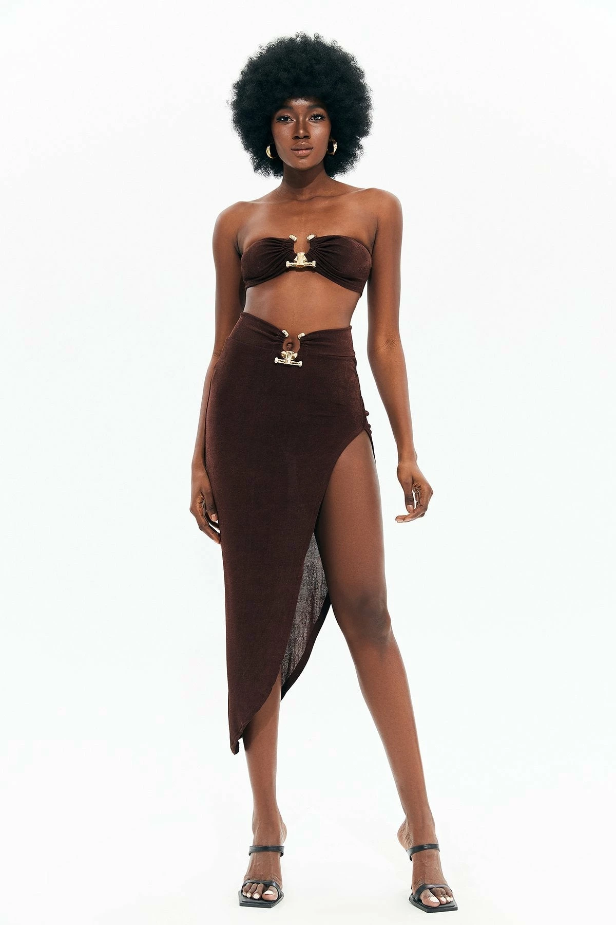 Solado Metal Detail Tube Top & Asymmetrical Hem Skirt Set 1 Solado Metal Detail Tube Top & Asymmetrical Hem Skirt Set
