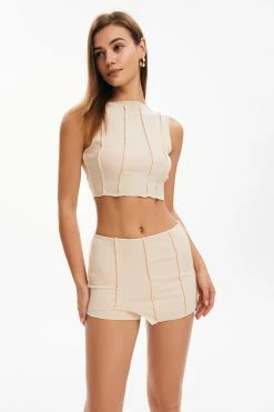 Solado Seam Detail Crop Top & Asymmetrical Hem Skirt Set