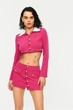 SOLADO Colorblock Lapel Neck Button Front Long Sleeve Shirt