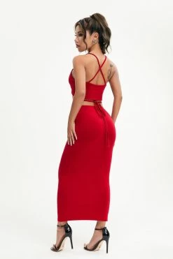 Alternative view of Solado Plunging Neck Cami Crop Top & O-Ring Front Skirt Set