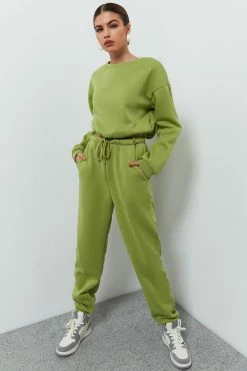 Solado Drawstring Waist Solid Sport Suits