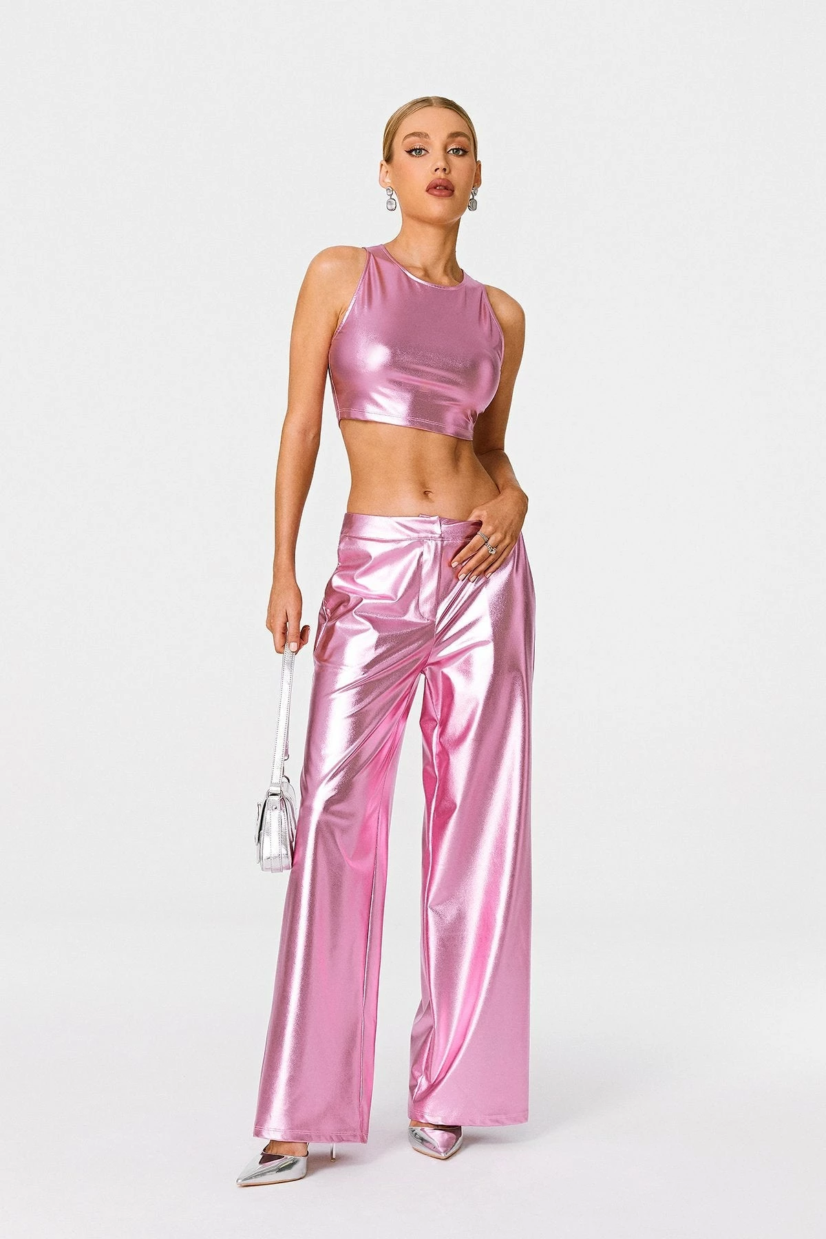 SOLADO Vinyl Low Waist Sheen Wide Leg Pants 4 SOLADO Vinyl Low Waist Sheen Wide Leg Pants - Image 4